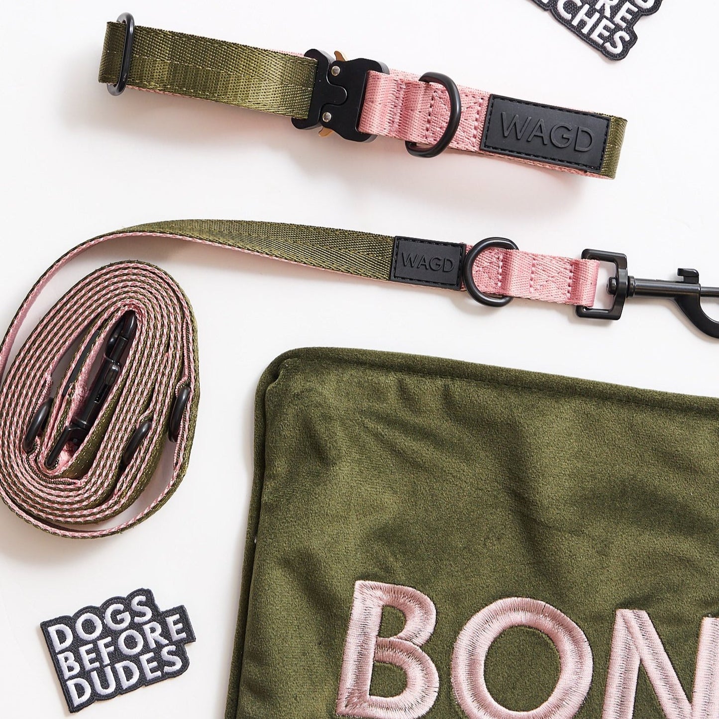 Dog Collar - Olive + Rose